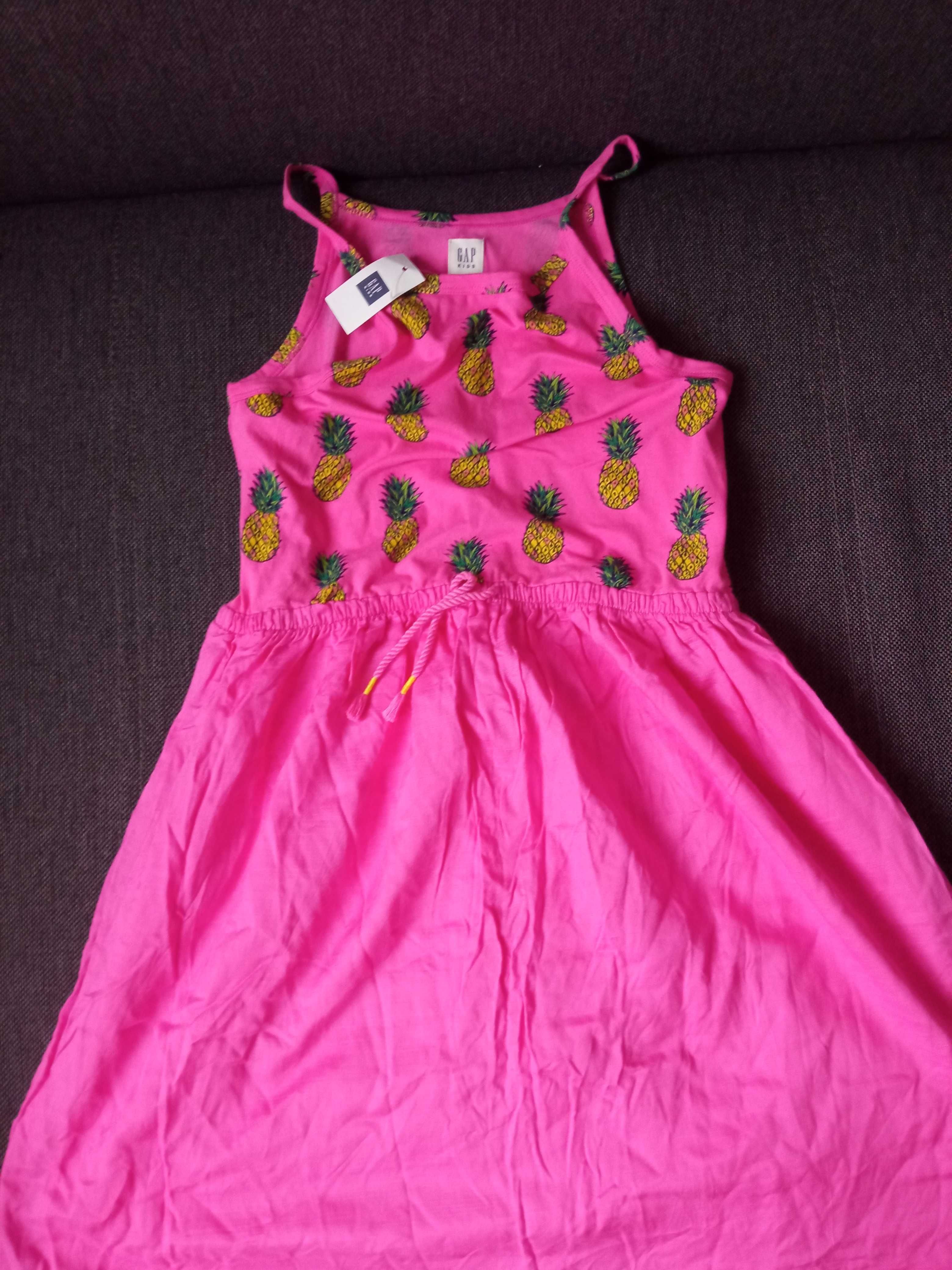 Różowa sukienka z ananasami GapKids
