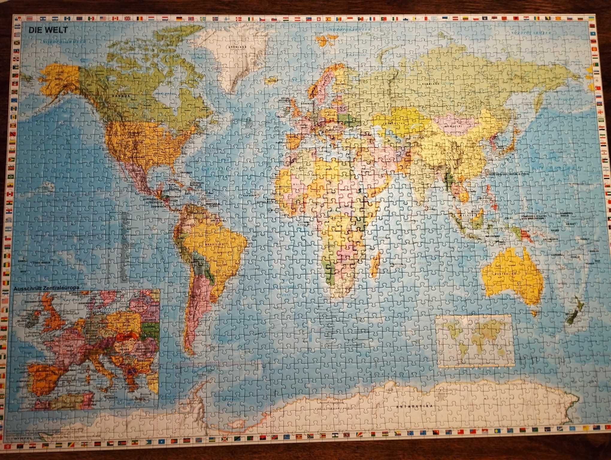 Kompletne puzzle Schmidt - Mapa świata, 1500 elementów
