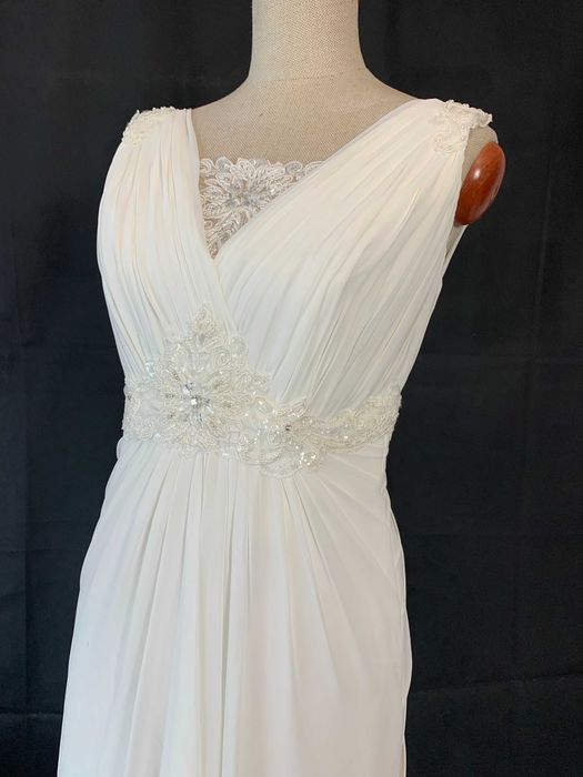 Nowa z metką suknia ślubna empire biała lekka 38 M cywilny za granicą