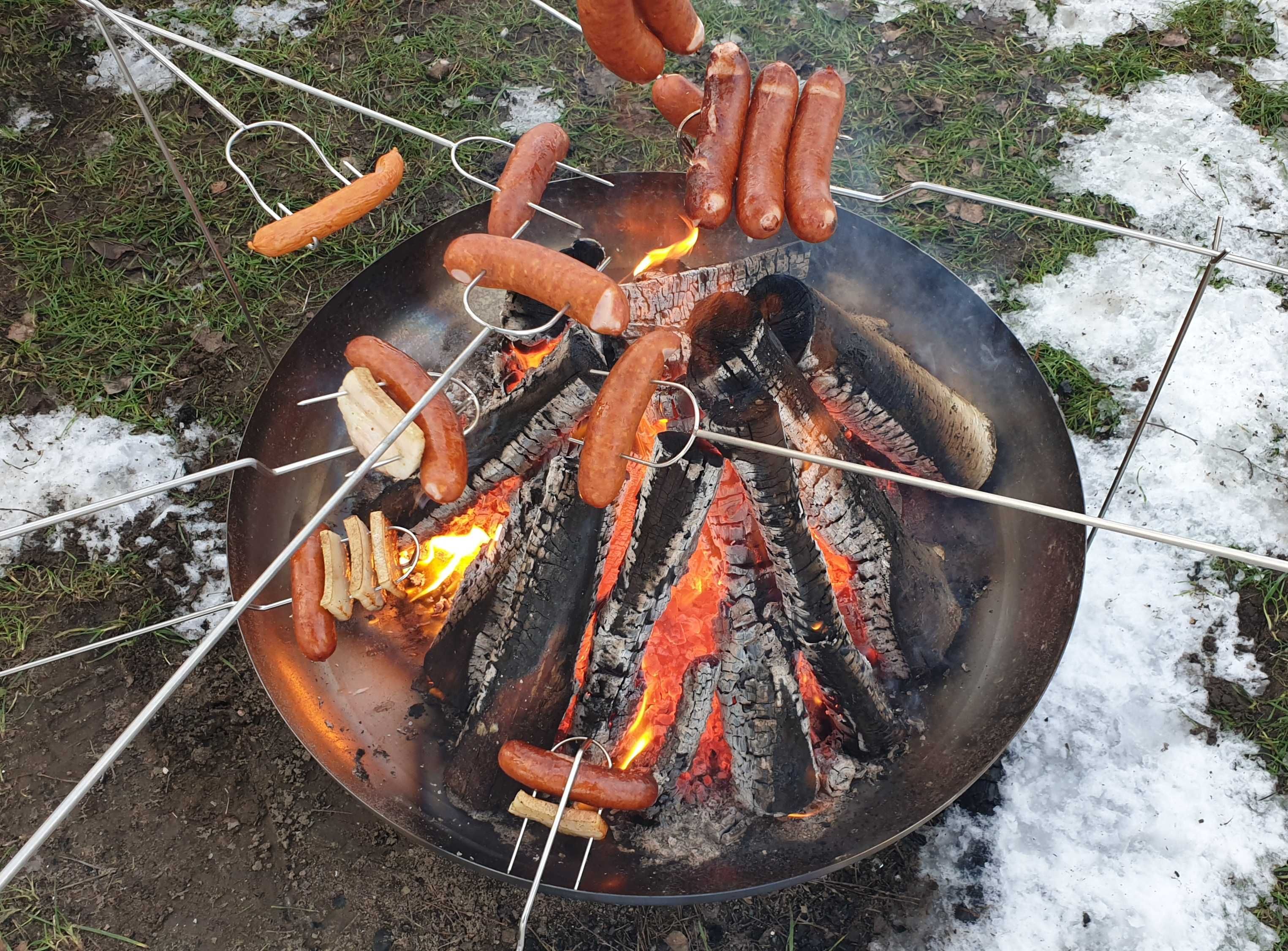 Kije na ognisko do kiełbasek widełki kijki ogniskowe nierdzewne typ WP