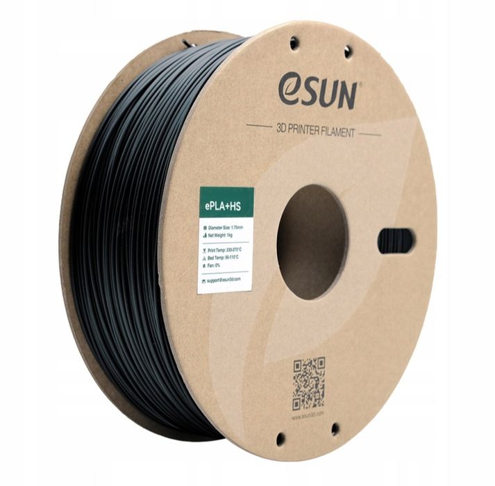 eSun PLA+HS Filament czarny 1.75mm 1kg papierowa szpula