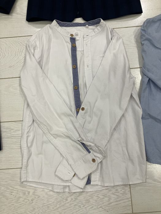 Komplet garnitur marynarka spodnie 2x koszula 146