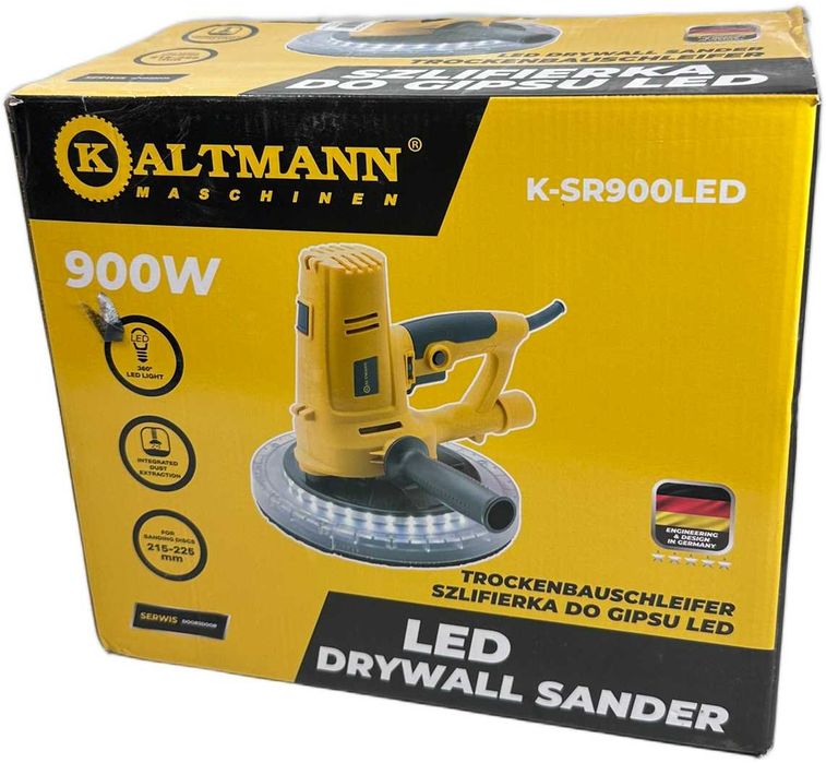 Szlifierka do gipsu bezpyłowa KALTMANN 900 W LED papier ścierny 225MM