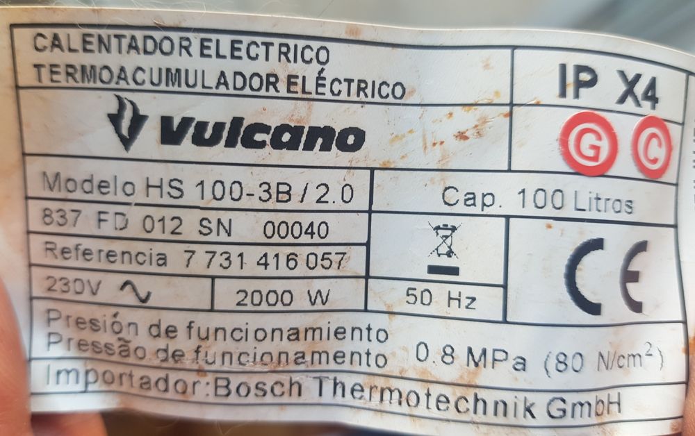 Peças termoacumulador