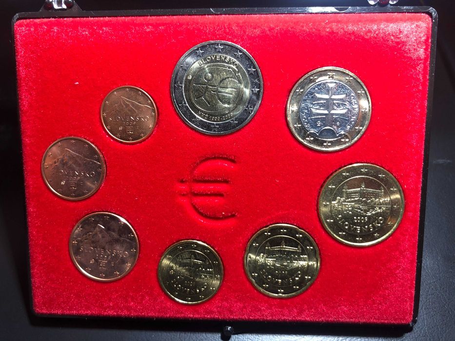 Set Anual Eslováquia 2009 UNC Estojo - Inclui 2€ 10 Anos UEM