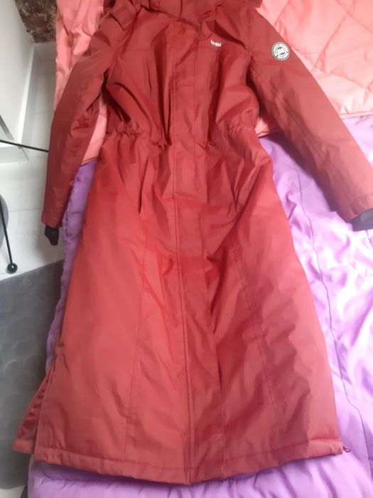 Płaszcz sportowy midi,  kolor kasztanowy