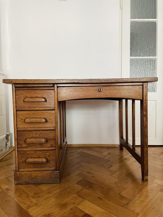 Biurko art deco TRANSPORT dębowe drewniane solidne