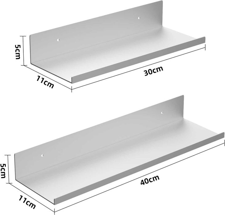 2X Półka Prysznicowa Łazienkowa Bez Wiercenia 30cm I 40cm Regał Ścienn