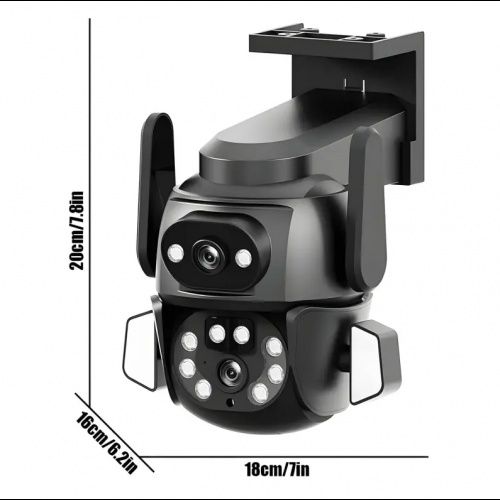 Камера наружная поворотная уличная двойная ночная съёмка 4 МП