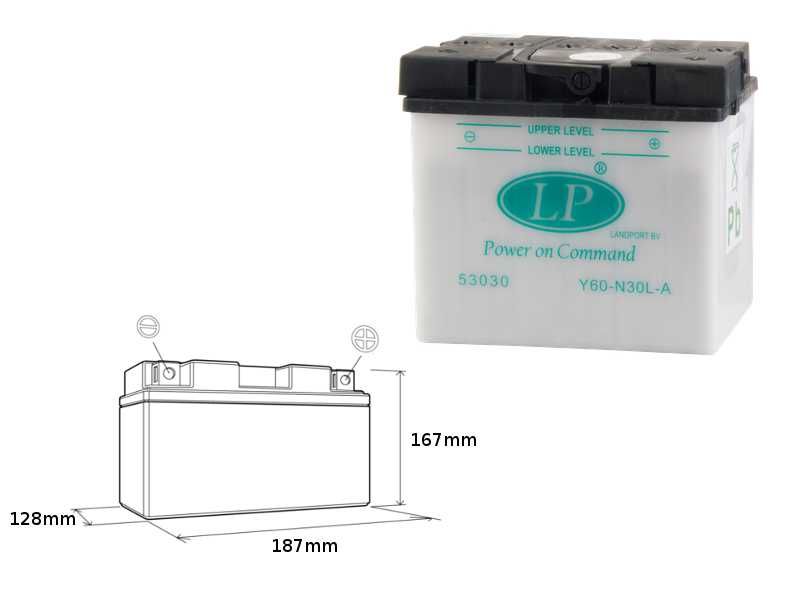 Landport Akumulator Y60-N30L-A 12V 30AH 187X130X170 (G60N30LA)