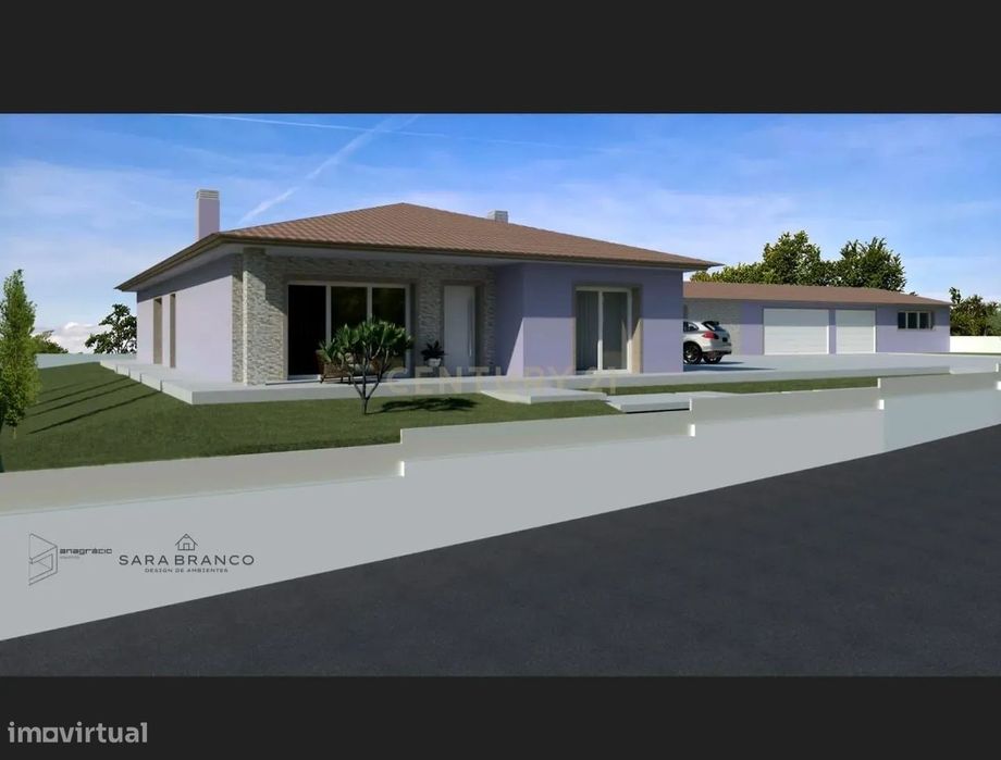 Terreno com projeto aprovado para Moradia T3 térrea com garagem em Con