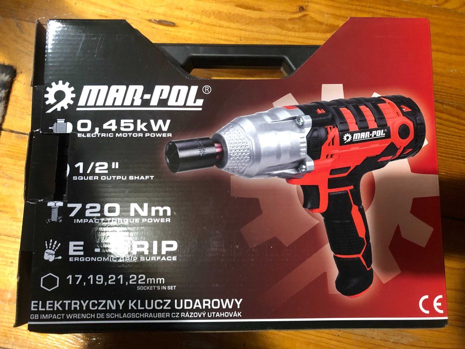 NOWY Polski elektryczny klucz udarowy MAR-POL zestaw
