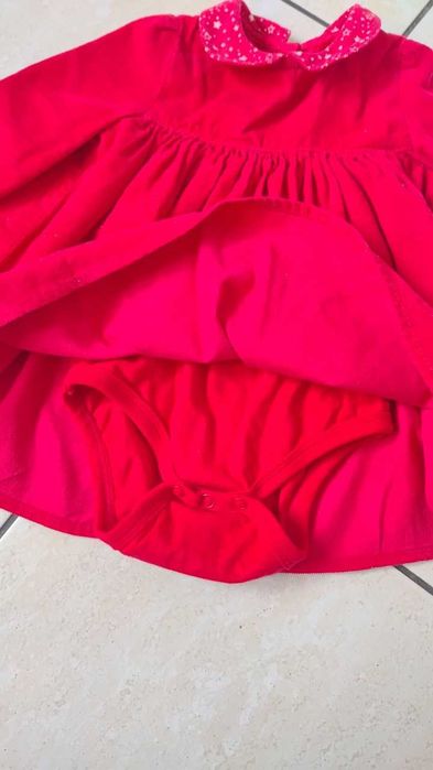 Czerwona sztruksowa sukienka body Święta Walentynki 74