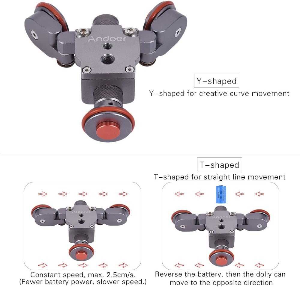 Auto dolly motorizado para cameras e telemóveis + Ballhead de tripé