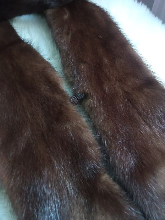 ЩГоржетка норка,комір з норки блакитний та коричневий,комір хутро