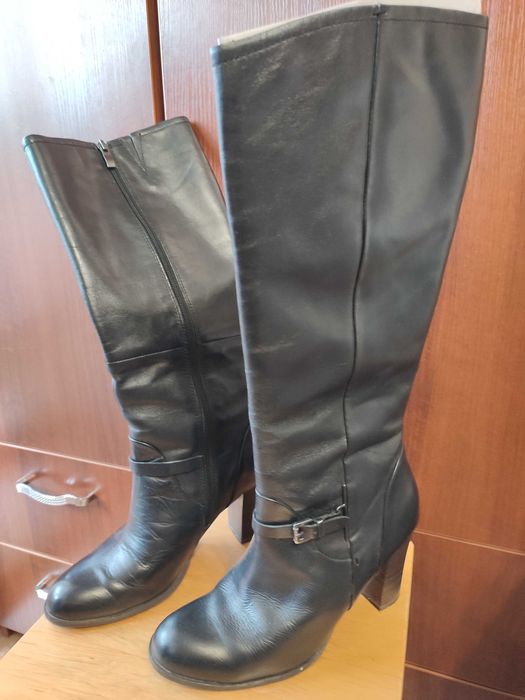 Чоботи жіночі натуральна шкіра чорні Marco Tozzi розмір 40