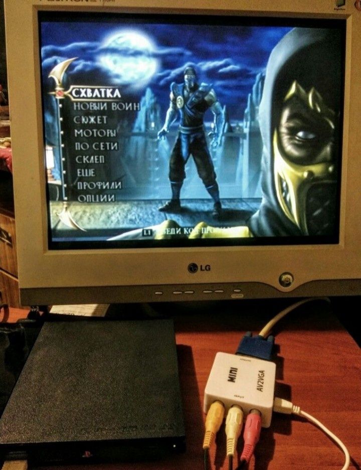 НОВЫЙ AV to VGA адаптер/переходник/конвертер видео 3RCA(тюльпаны)в ВГА