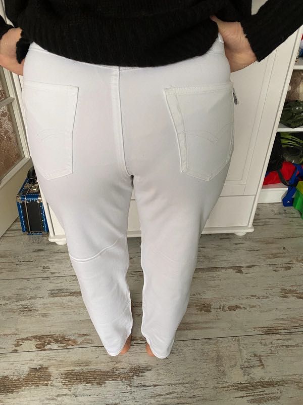 Stooker chinos chinosy białe spodnie do kostek z wysoki stan 30 40 L