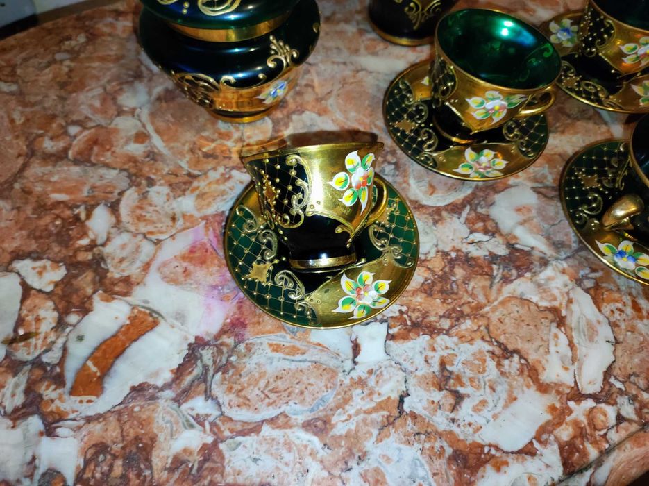 Serviço de Chá de cristal Murano