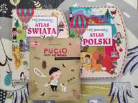 Pucio uczy się mówić Moj pierwszy atlas Polski i Świata zestaw książek
