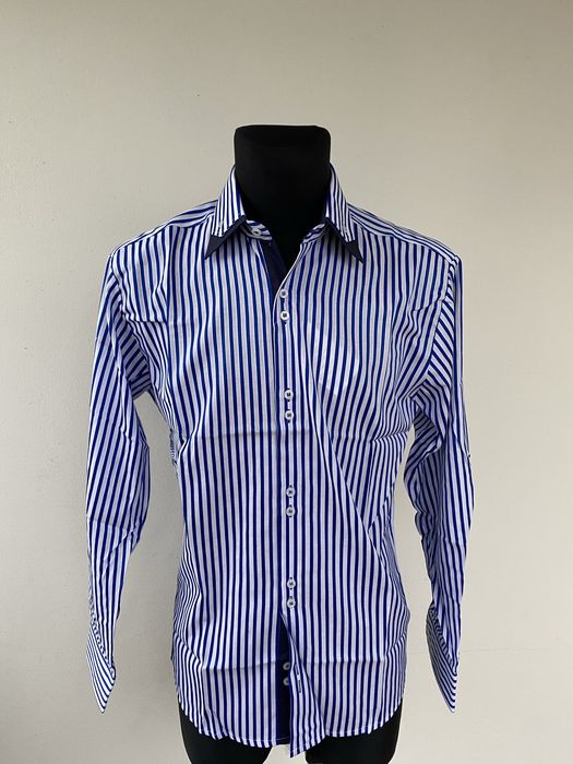Koszula męska nowa roz 40 wzr 170-176 niebieska w paski dł rękaw