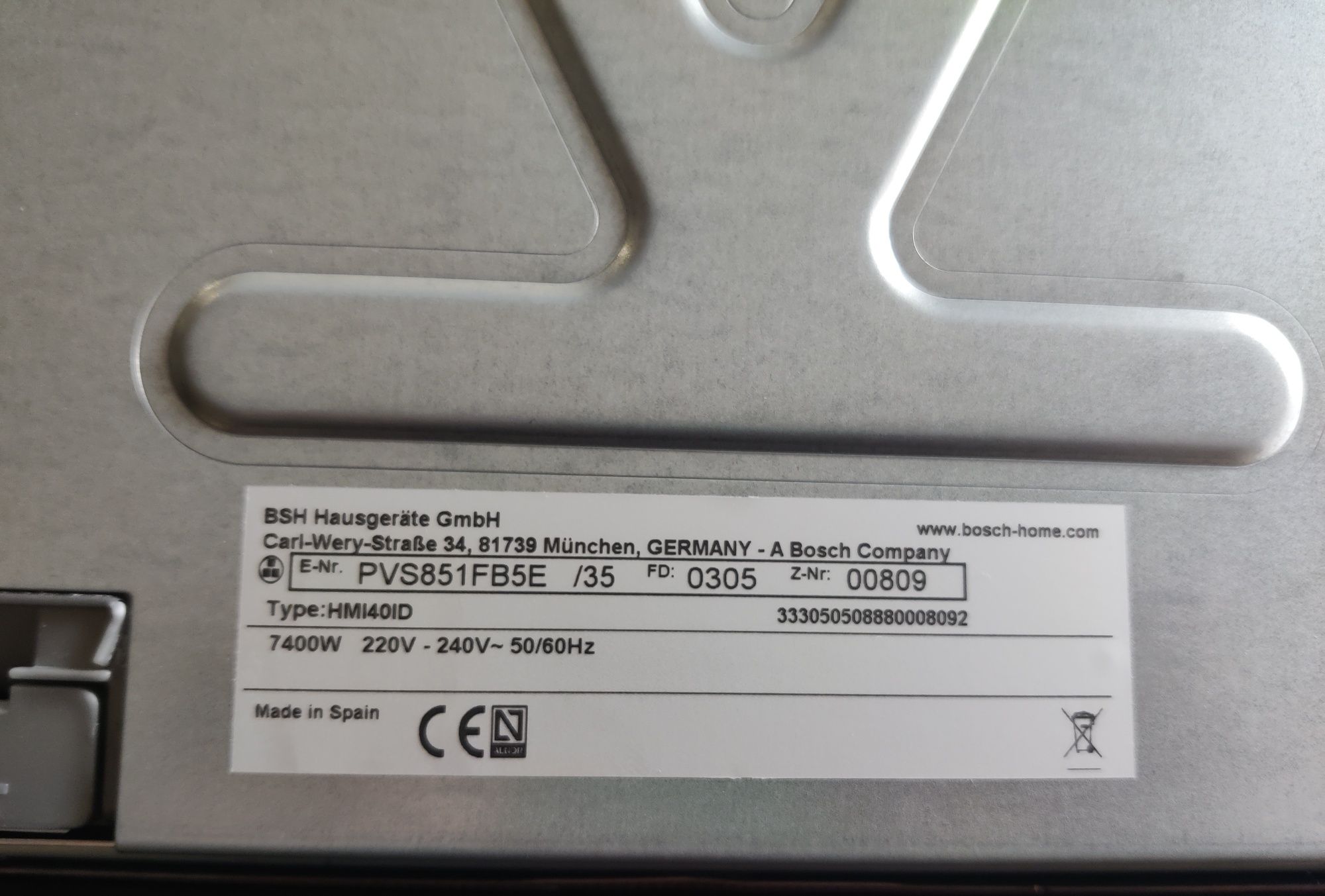Bosch PVS851FB5E Placa Indução