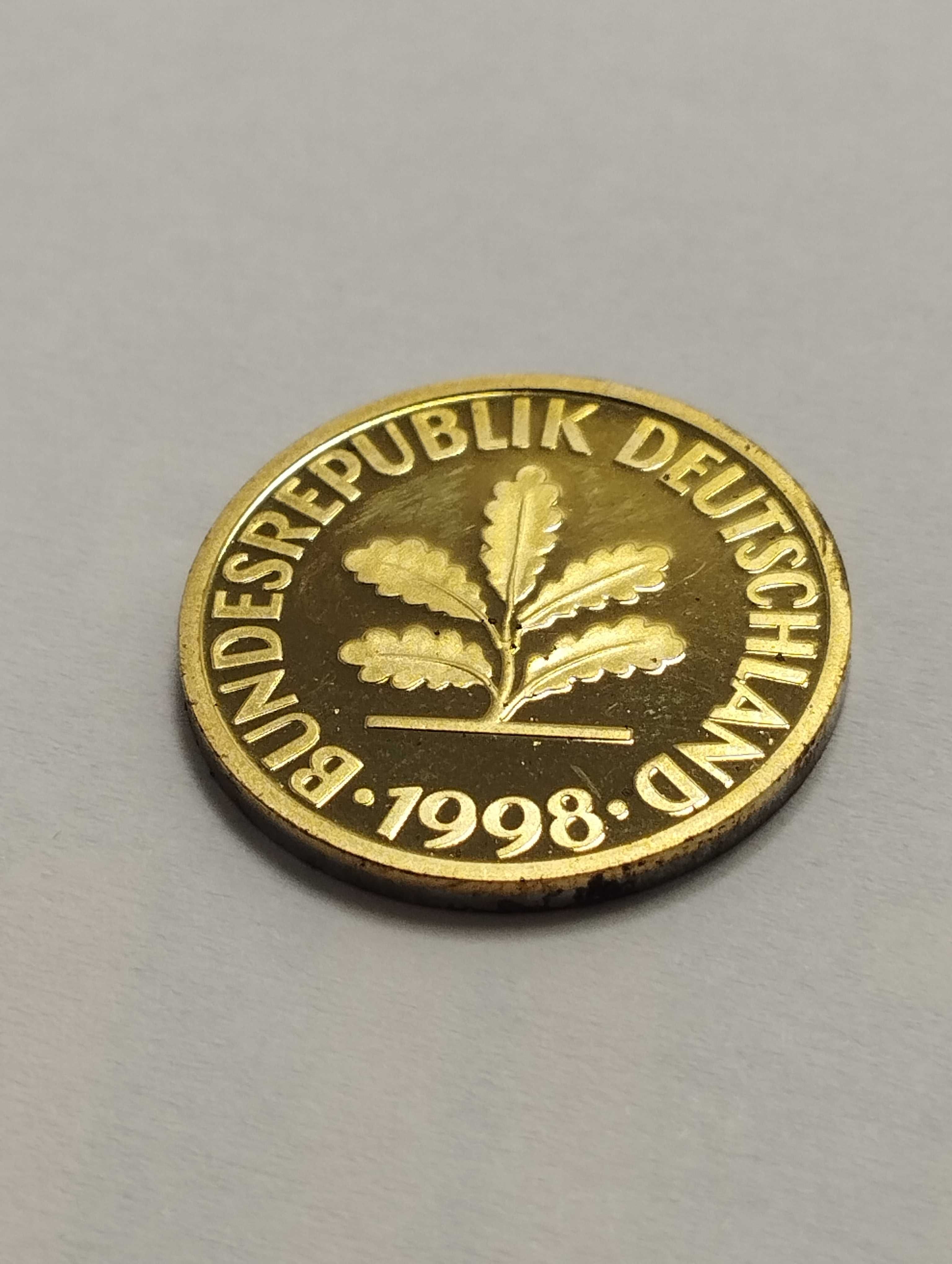 Sprzedam monetę Niemcy 10 pfennigów 1998r. A mennicza - bardzo rzadka