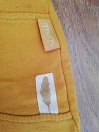 Spodnie musztardowe z miękkiej bawełny r. 80