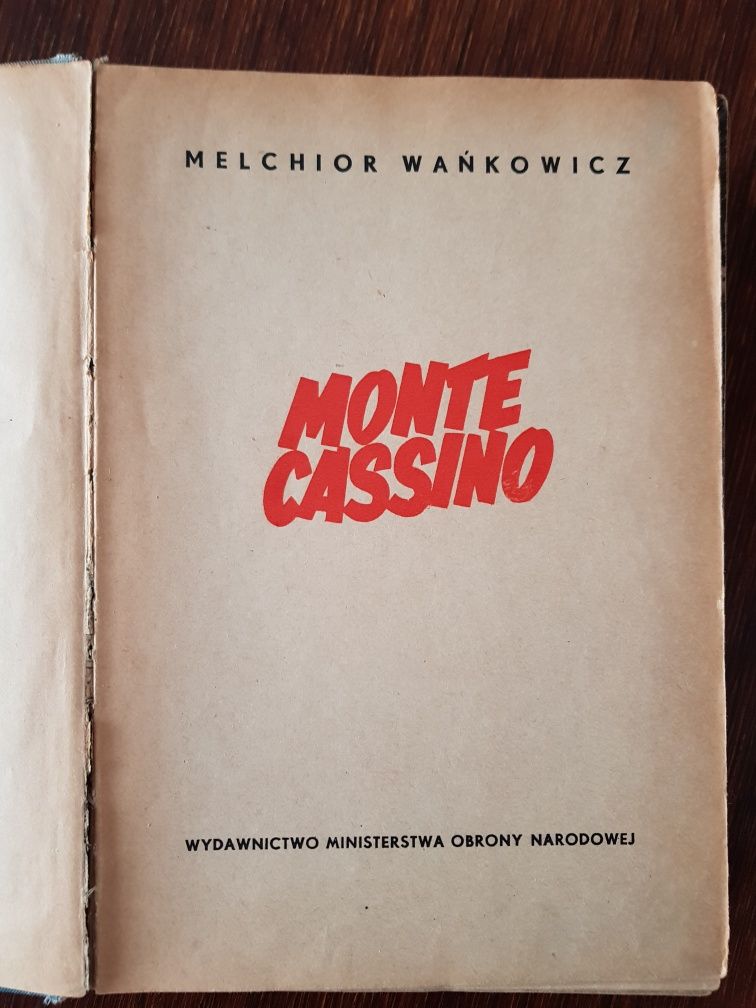 Monte Cassino Melchior Wańkowicz książka + mapa