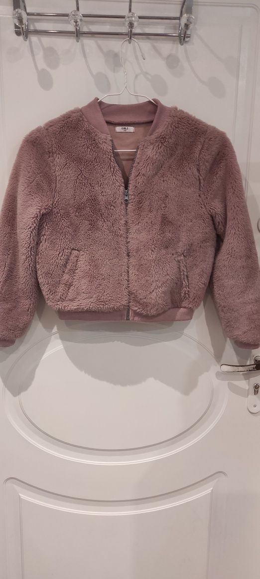 Puchata kurtka, sweterek na zamek 140 ,(34)