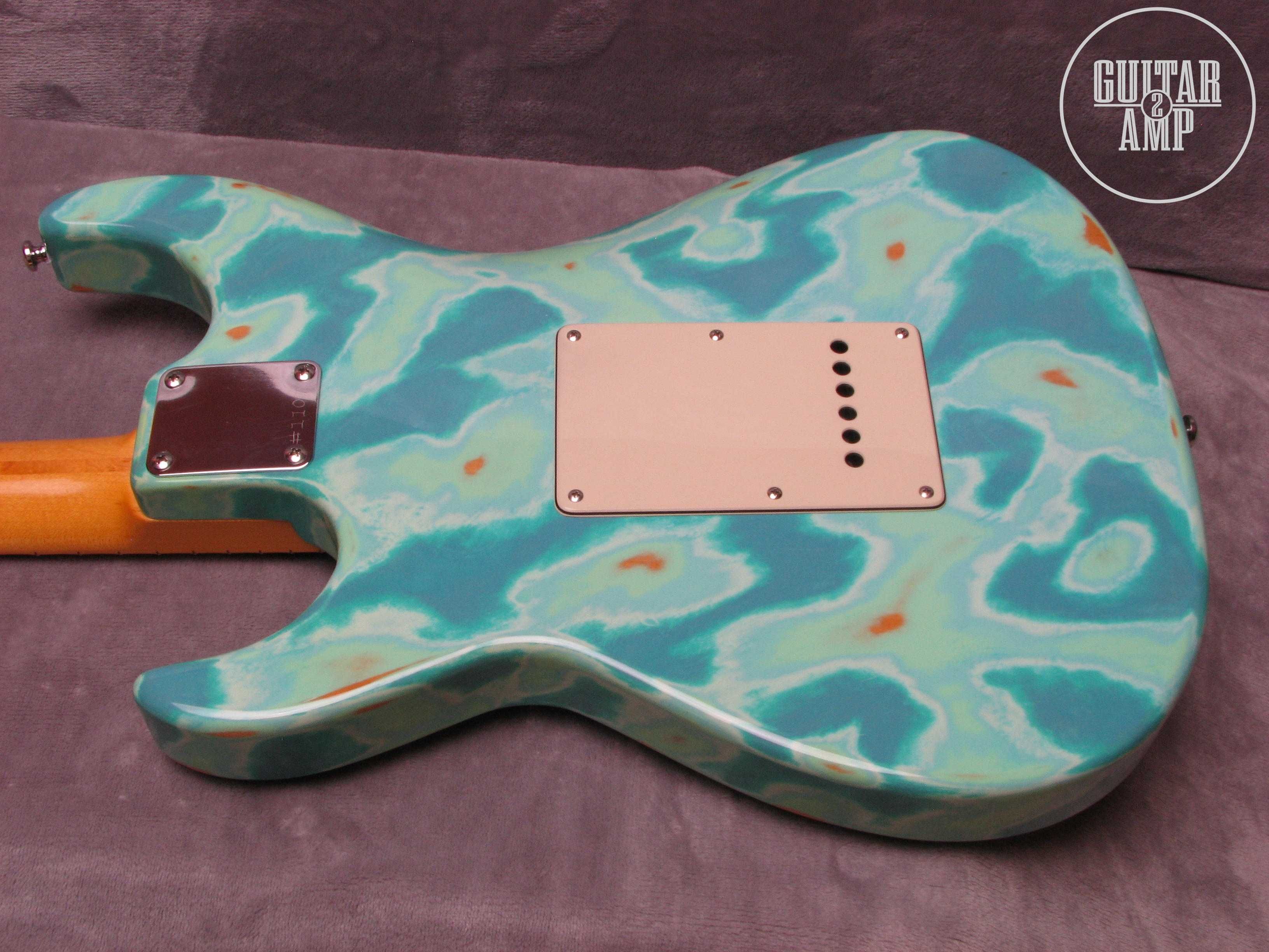 Don Grosh Retro Classic Tie Dye Light Blue Stratocaster Custom Shop