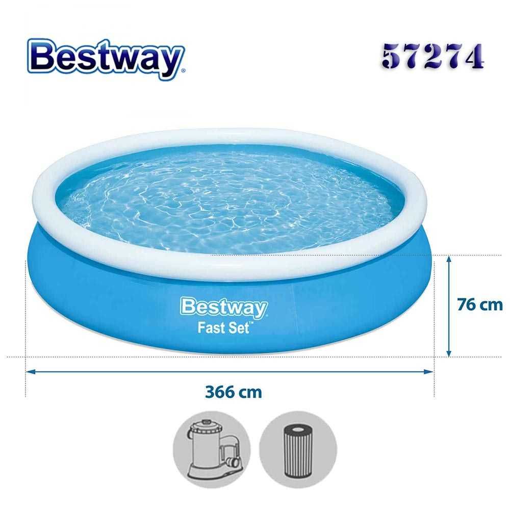 Piscina Insuflável Bestway® Fast Set™ de 3,66 m x 76 cm - 57274