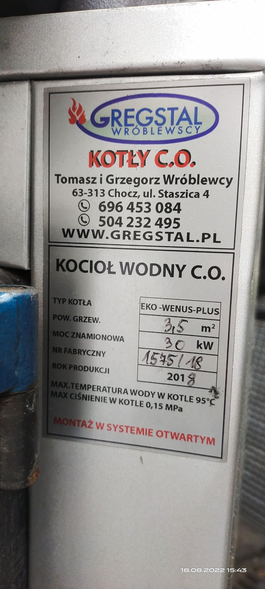 Części kocioł c.o. 2018 30kw