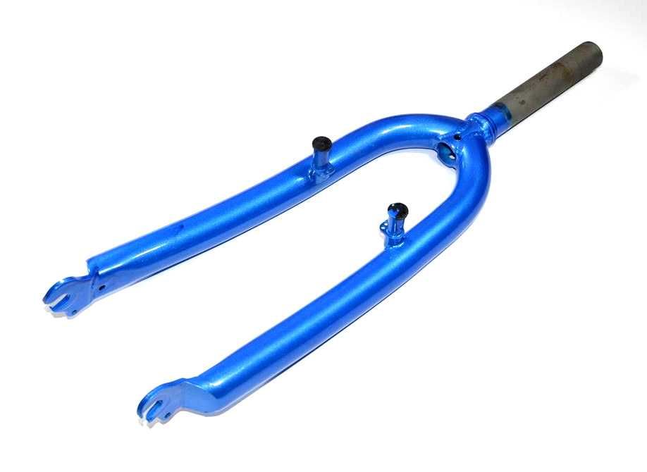 Widelec rowerowy mtb 1" 25,4 koło 24" stalowy solidny niebieski piwot