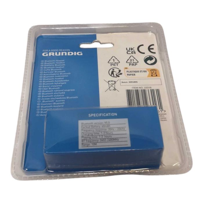 Zestaw Słuchawkowy Bluetooth Grundig (Czarny)