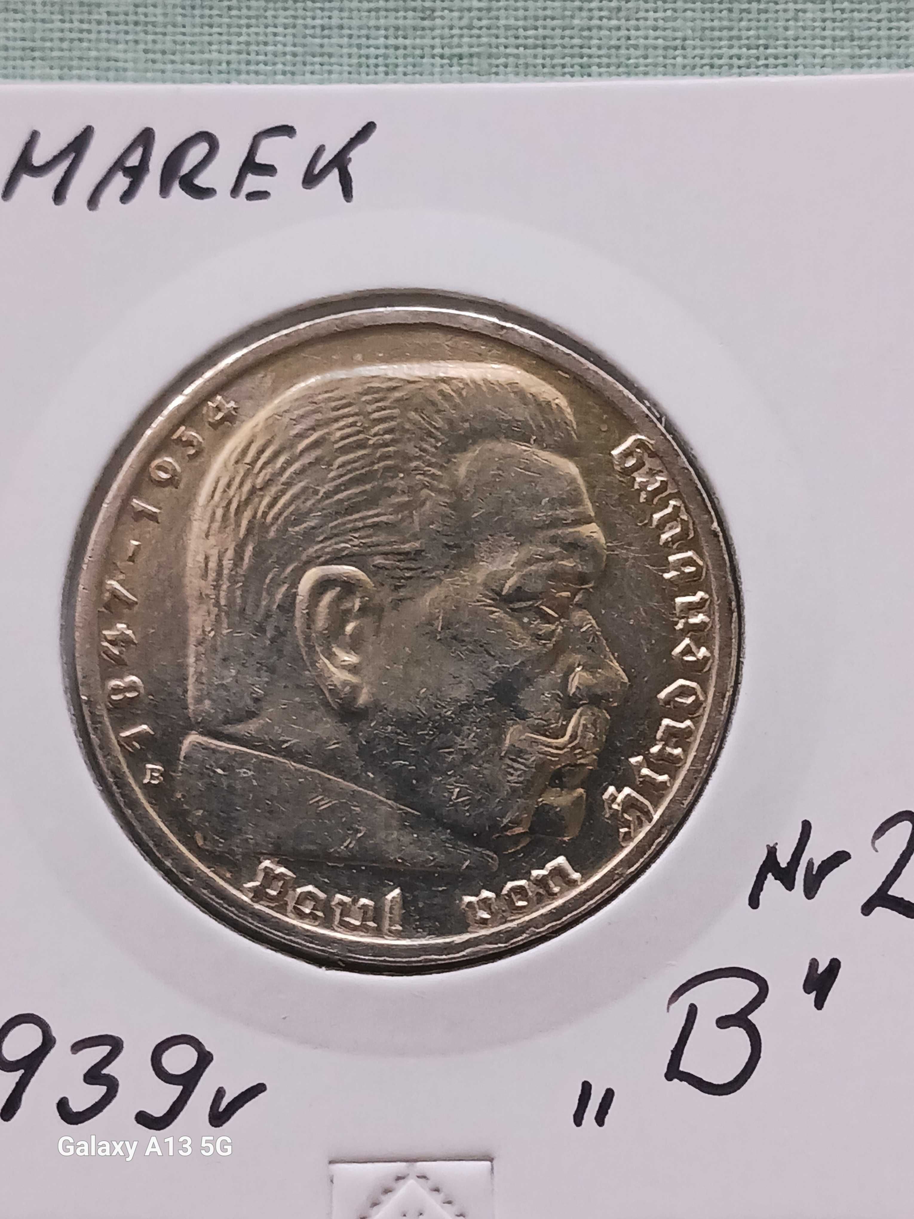 5 Marek Niemcy 1939 r. -Paul von Hindenburg - men. B - nr. 2