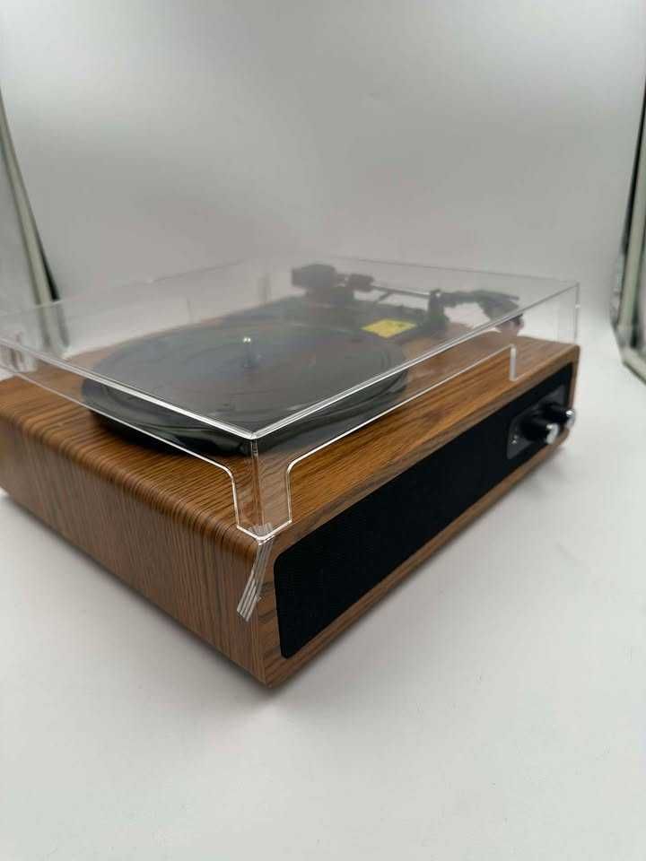 Gramofon w stylu vintage z Bluetooth, 3 prędkości Głośniki wbudowane