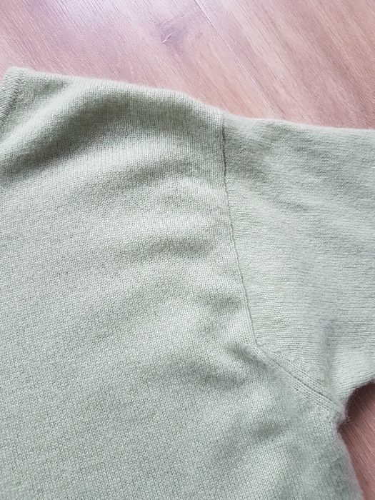 Lord&Taylor Two Ply Cashmere zielony sweter dwie warstwy 100% kaszmir