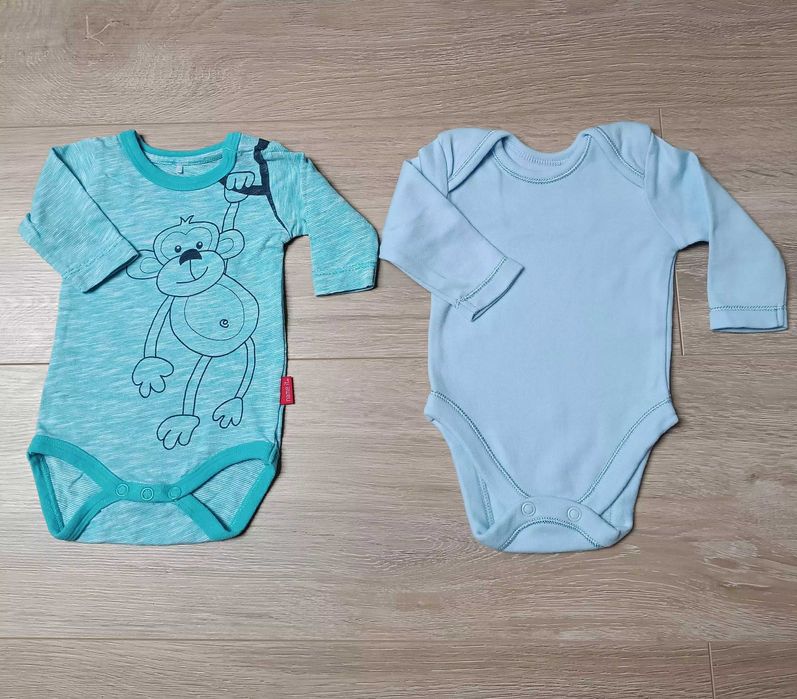 Body długi rękaw x2 turkus małpka błękit gładki 'Name it' 'George' 56