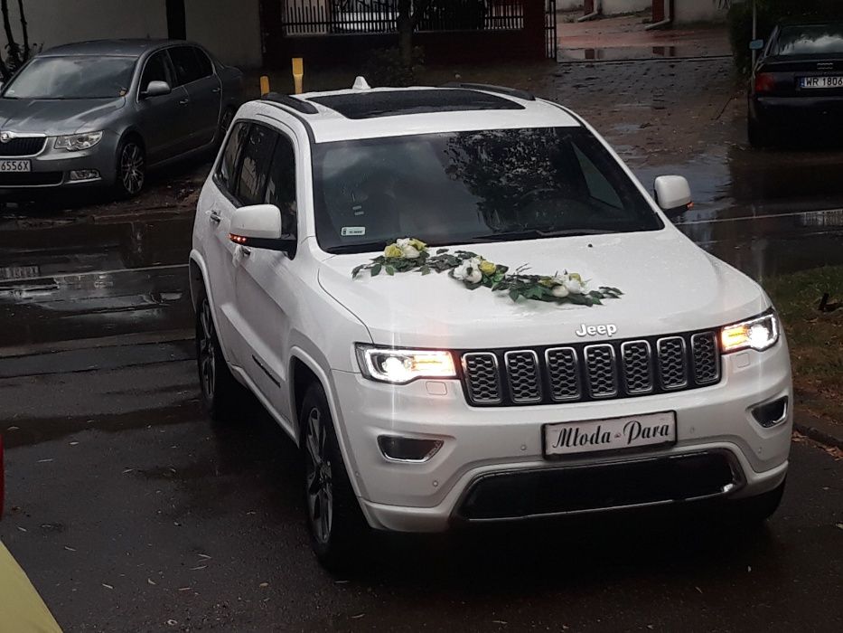Auto Samochod do ślubu na urodziny na imprezy-piekny bialy Jeep