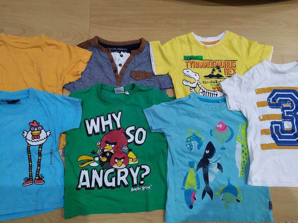 Conjunto de 7 t-shirts para criança - 2/3 anos