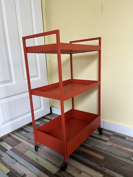 IKEA NISSAFORS Wózek, czerwono-pomarańczowy