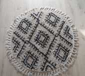 Dywan okrągły, boho ,etno , romby, pelush, shaggy koło 120  cm