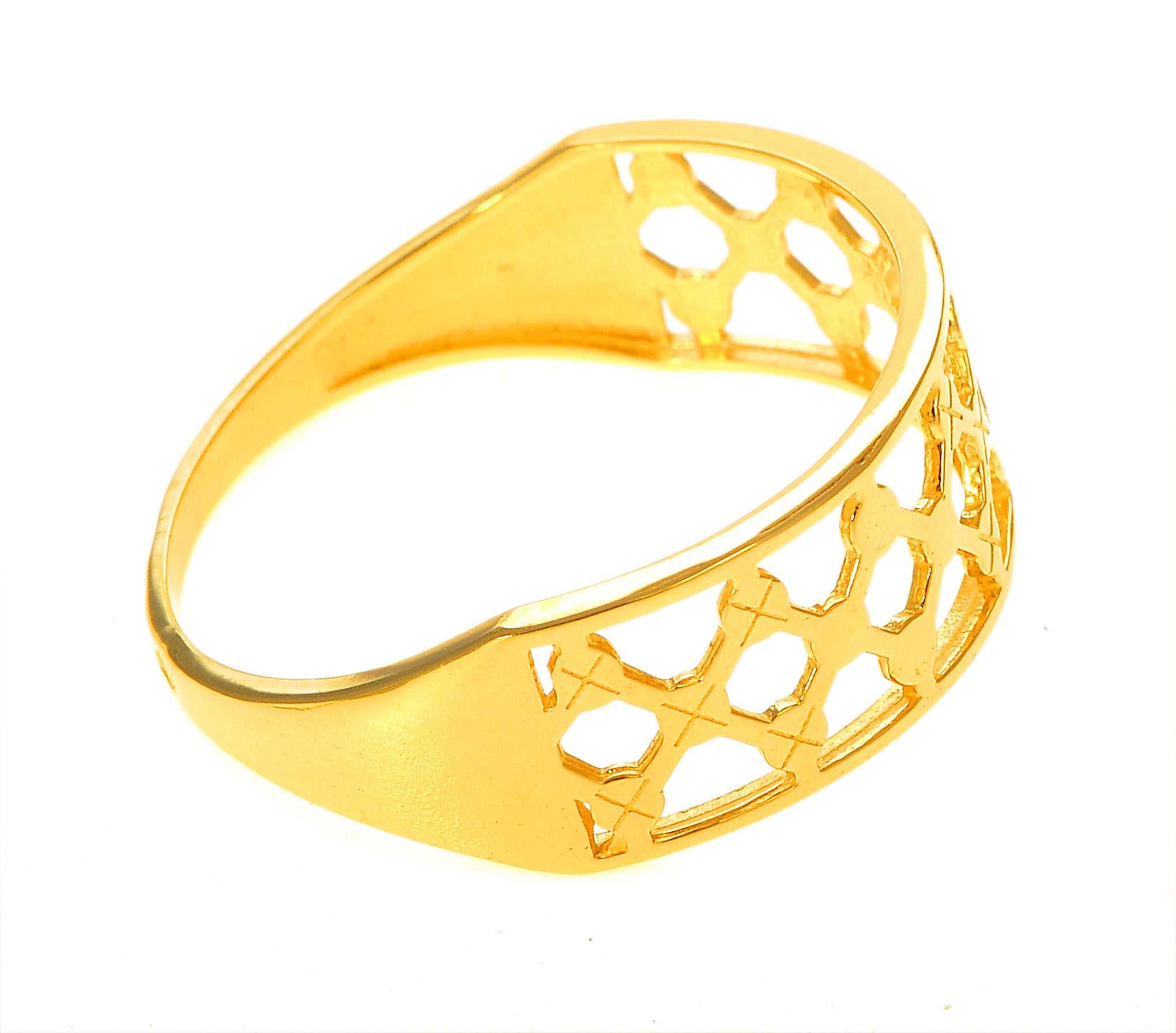 Złoty pierścionek w kształcie obrączki szeroki 251