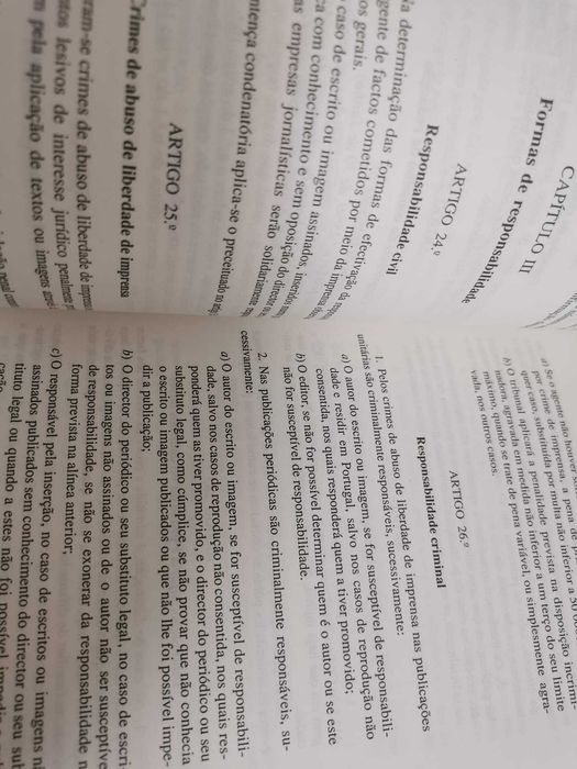 Imprensa Escrita e Jornalismo - Legislação Básica