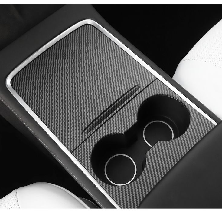 Консоль накладки на центральну шахту Тесла модель 3 , Y  карбон  мат