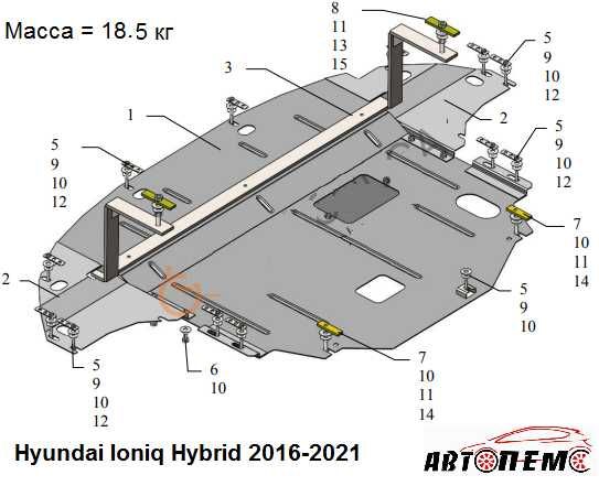Захист двигуна Hyundai Lantra Ioniq Matrix Palisade Santa Fe Sonata