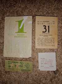 Tabliczka mnożenia 1993 rok bilet kartka z kalendarza antyk na pamiątk