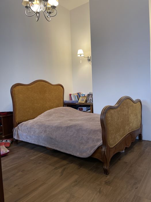 łóżko drewniane 130/200 tapicerowane