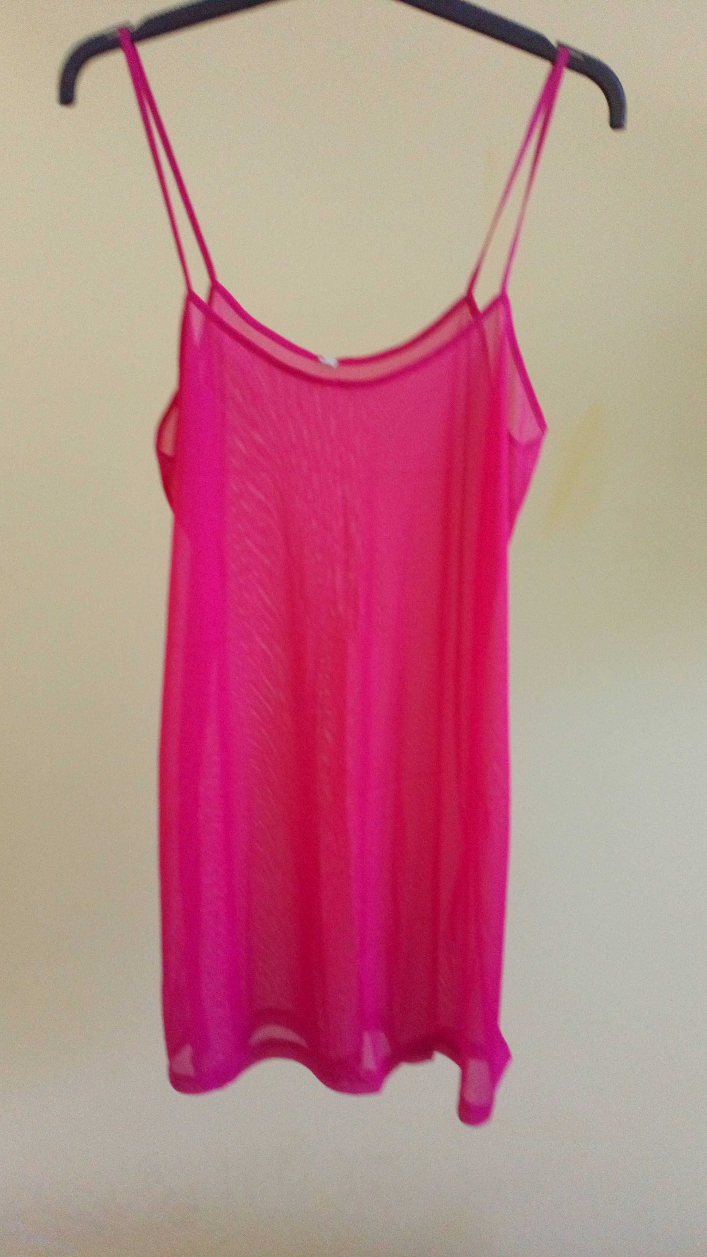 Różowa siateczkowa koszulka nocna / sukienka B. Young XL / 42